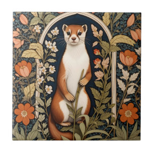 Azulejo Elegante Stoat Floral Inspirado en William Morris