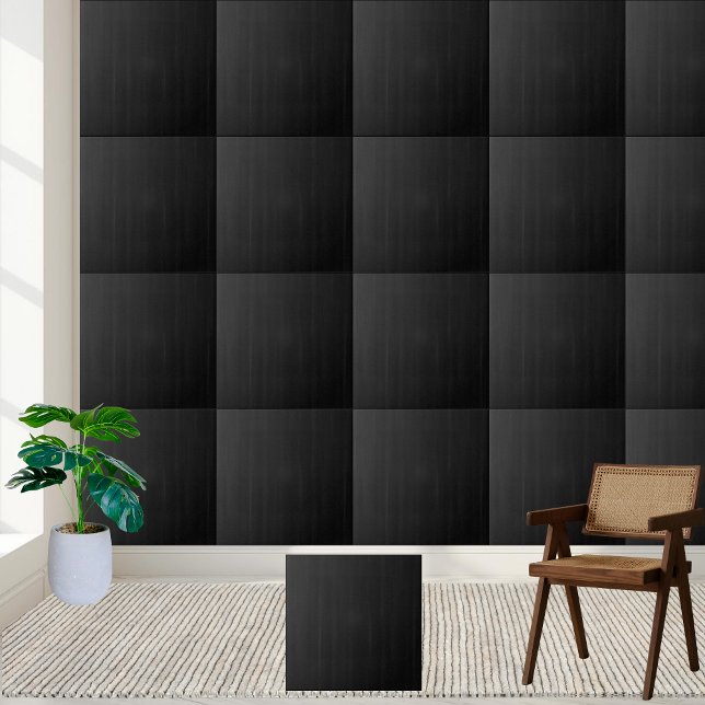 Azulejo Elegante tela de terciopelo negro Tile cerámico (Elegant Black Velvet Texture Ceramic Tile)