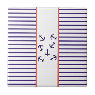 Azulejo Elegante tema del Océano marino del Ancla Azul