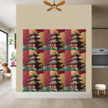 Elegante Tile chino de la pagoda Chinoiserie