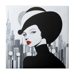 Azulejo Elegante Uptown Chica New York High Society