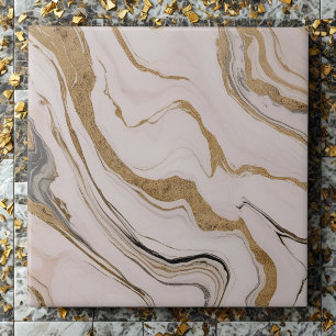 Azulejo Elegante Vena dorada de mármol Tile cerámico