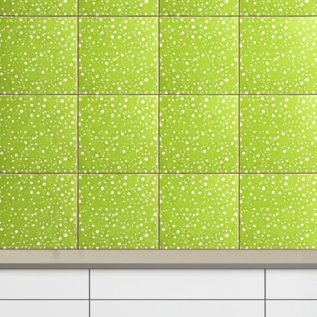 Azulejo Elegante Verde Claro y Lunares Blancos | Moderno (Contemporary Wall Tiles
)