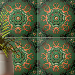 Azulejo Elegante Y Brillante Filigree Ornato De Bronce En<br><div class="desc">Un refinado diseño de cerámica adornado con intrincados adornos de fibra de bronce en un entorno verde y exuberante. Esta exquisita pieza exuda elegancia y encanto, convirtiéndola en una adición perfecta para elevar cualquier espacio con su belleza intemporal. Aprovecha el encanto de esta obra maestra decorativa que mezcla el arte...</div>