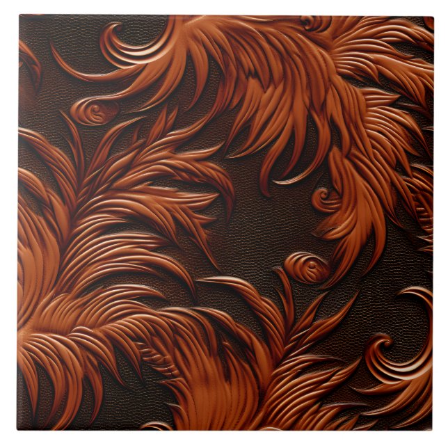 Azulejo Elegante y elegante cuero falso Grabado en relieve (Frente)