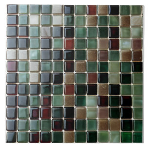 Azulejo Elegante y estiloso mosaico de ágata verde esmeral