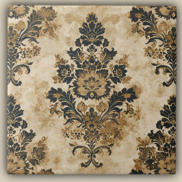 Azulejo Elegante y lujoso Oro Negro Beige Marfil Damask
