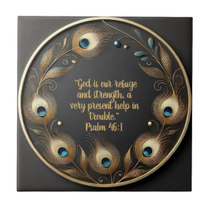 Azulejo Elegante y minimalista Feathers Bible Verse