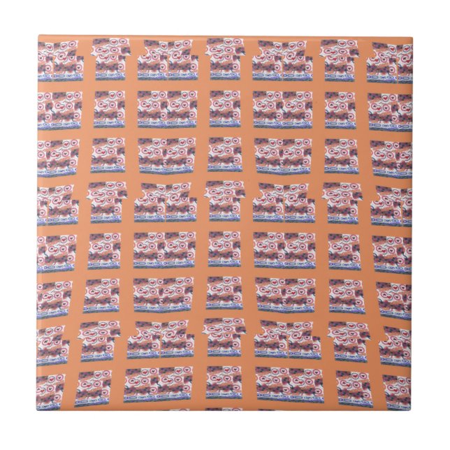 Azulejo Elegante y único arte con estampado cardíaco para  (Frente)