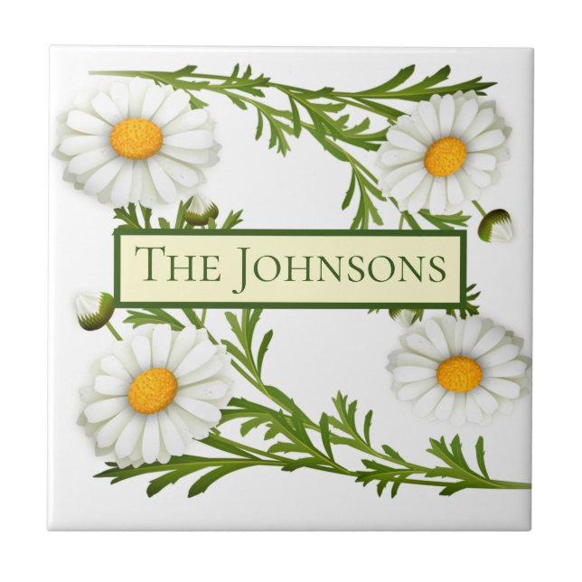 Azulejo Elegantes Daisies Cortados (Frente)