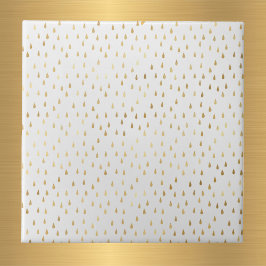 Azulejo Elegantes gotas de lluvia de oro blanco