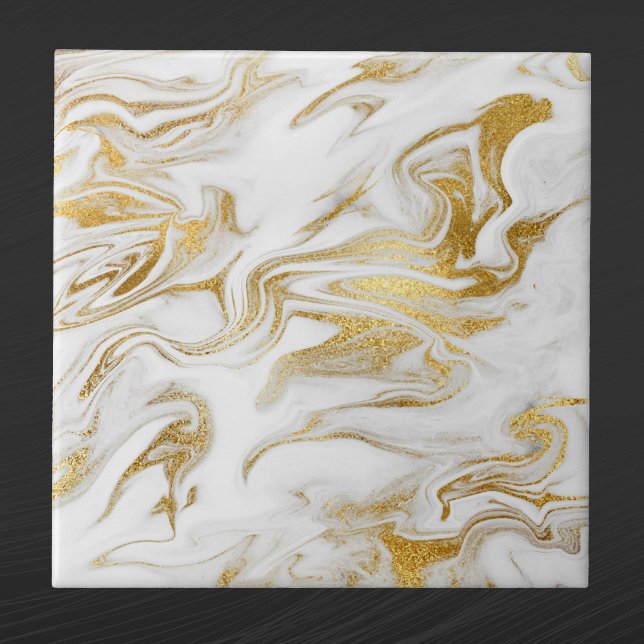Azulejo Elegantes Navidades de Mármol Blanco de Oro (Subido por el creador)