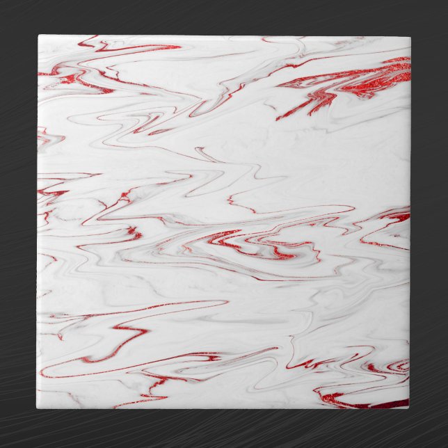 Azulejo Elegantes Navidades de Mármol Blanco Rojo (Subido por el creador)