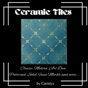 Azulejo Elegantes plazas Verde azuladas azules y doradas