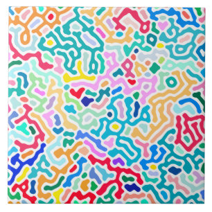 Azulejo Elegantes puntos de polka - Azul oceánico y blanc