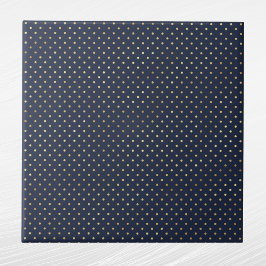 Azulejo Elegantes puntos de Polka de Oro Azul de la Marina