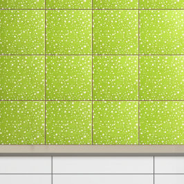 Azulejo Elegantes puntos de polka verde claro y blanco | M