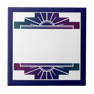 Azulejo Elemento Art deco sun de colores oscuros