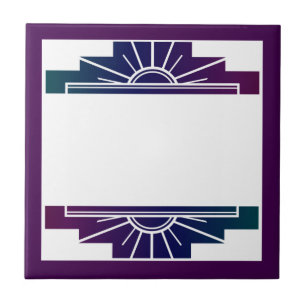Azulejo Elemento Art deco sun de colores oscuros