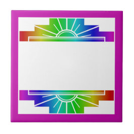 Azulejo Elemento solar Art deco en arco iris