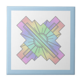 Azulejo Elemento solar Art deco en pastos blandos