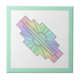 Azulejo Elemento solar Art deco en pastos blandos