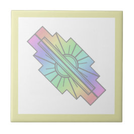 Azulejo Elemento solar Art deco en pastos blandos