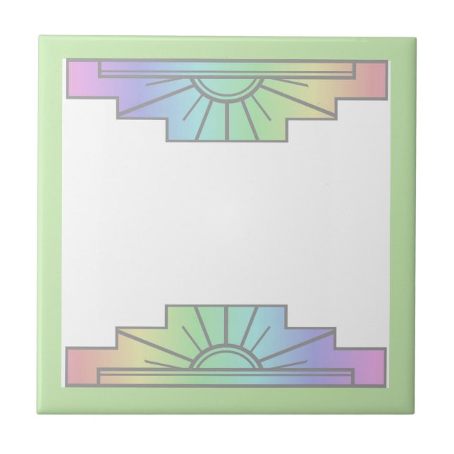 Azulejo Elemento solar Art deco en pastos blandos (Frente)