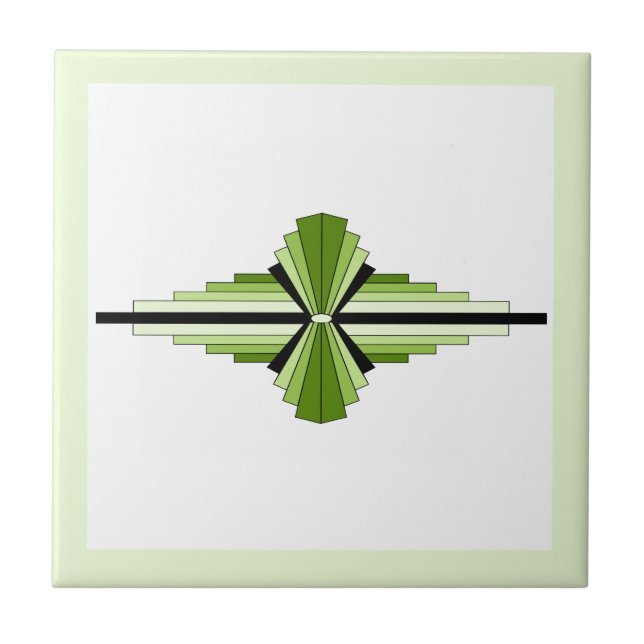 Azulejo Elementos Art Deco de las mezquitas verdes (Frente)