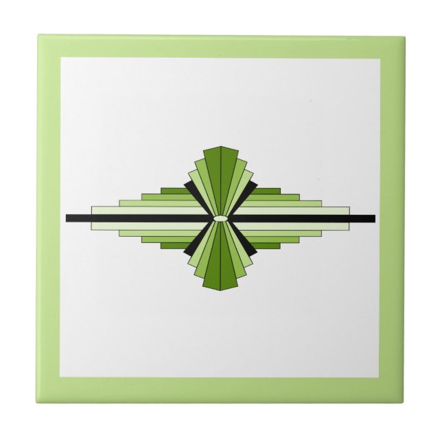 Azulejo Elementos Art Deco de las mezquitas verdes (Frente)