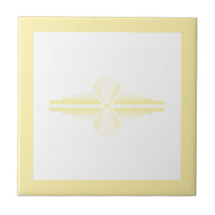 Azulejo Elementos Art Deco en amarillo y crema blandos