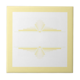 Azulejo Elementos Art Deco en amarillo y crema blandos