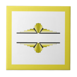 Azulejo Elementos Art Deco en amarillo y negro