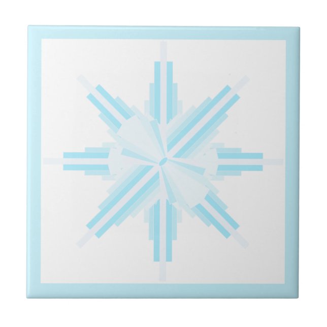 Azulejo Elementos Art Deco en azul pastel (Frente)
