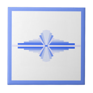 Azulejo Elementos Art deco en azul rico