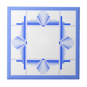 Azulejo Elementos Art deco en azul rico