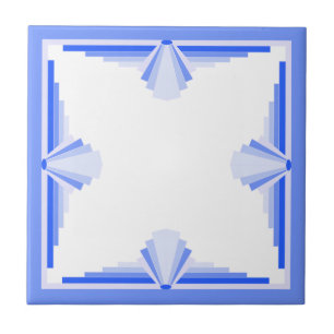 Azulejo Elementos Art deco en azul rico