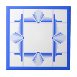 Azulejo Elementos Art deco en azul rico