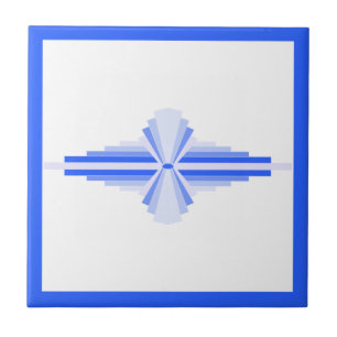 Azulejo Elementos Art deco en azul rico