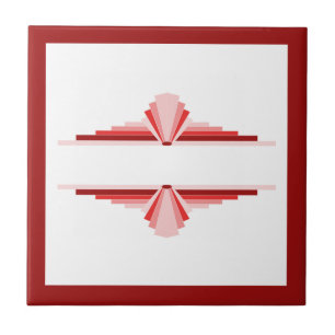 Azulejo Elementos Art Decó en escarlata y rojo