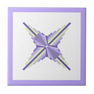 Azulejo Elementos Art deco en limón y púrpura