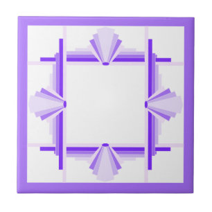 Azulejo Elementos Art deco en púrpura profundo y claro