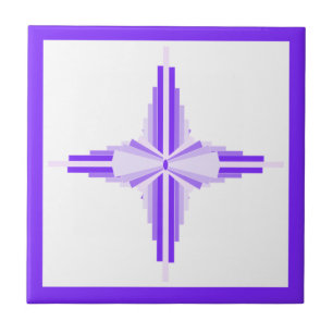 Azulejo Elementos Art deco en púrpura profundo y claro