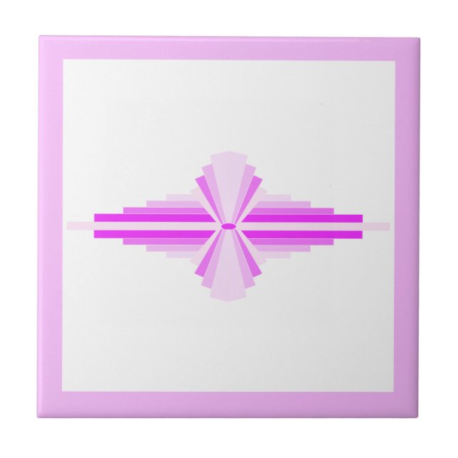 Azulejo Elementos Art Decó en rosa (Frente)