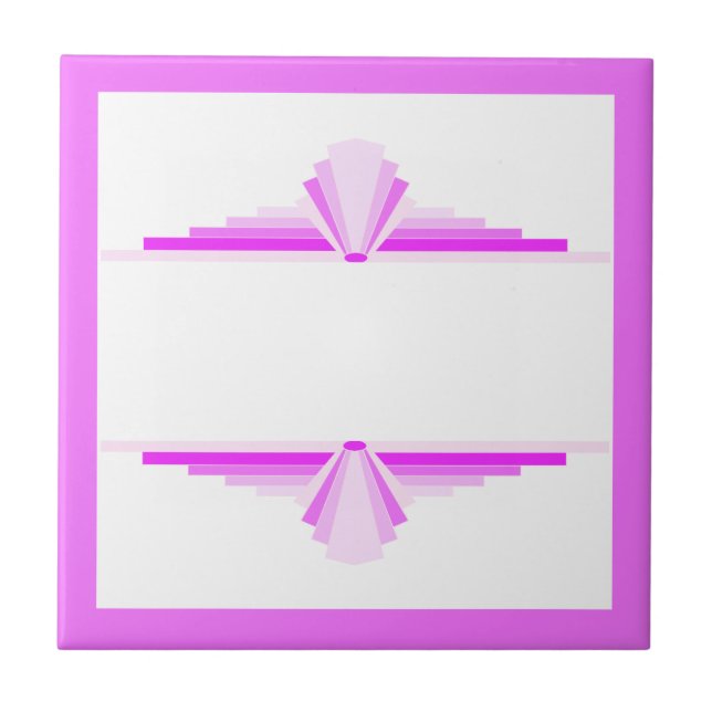 Azulejo Elementos Art Decó en rosa (Frente)