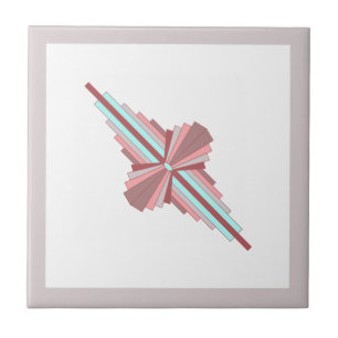 Azulejo Elementos Art Deco en rosa oscuro y azul