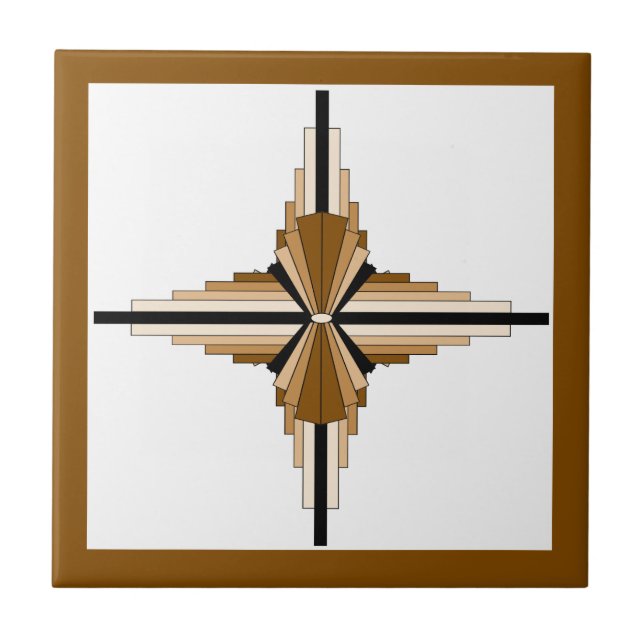 Azulejo Elementos Art Deco en tonos oscuros y claros (Frente)