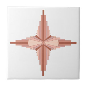 Azulejo Elementos Art Decó en una paleta de oro rosa