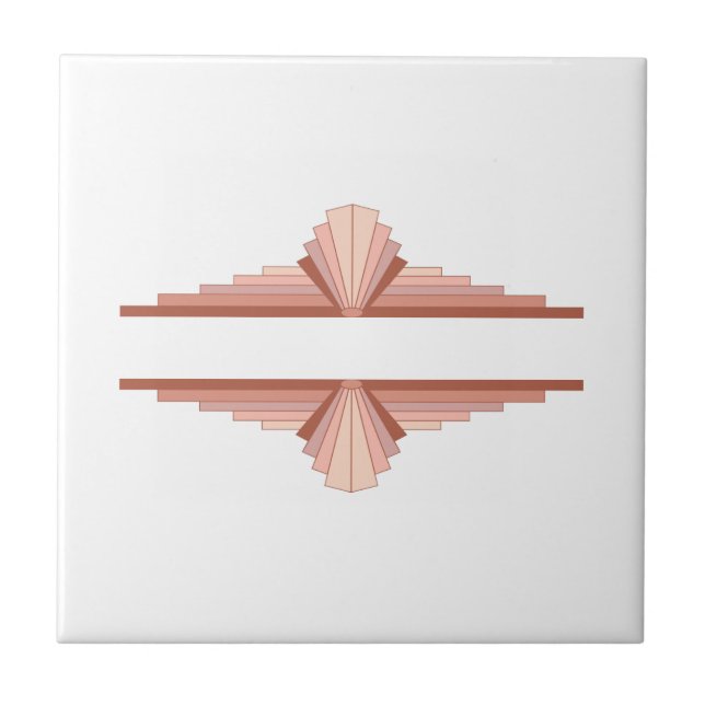 Azulejo Elementos Art Decó en una paleta de oro rosa (Frente)