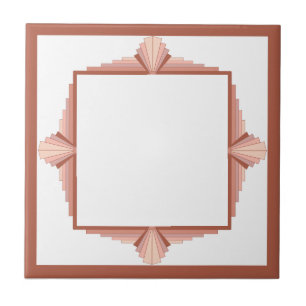 Azulejo Elementos Art Decó en una paleta de oro rosa